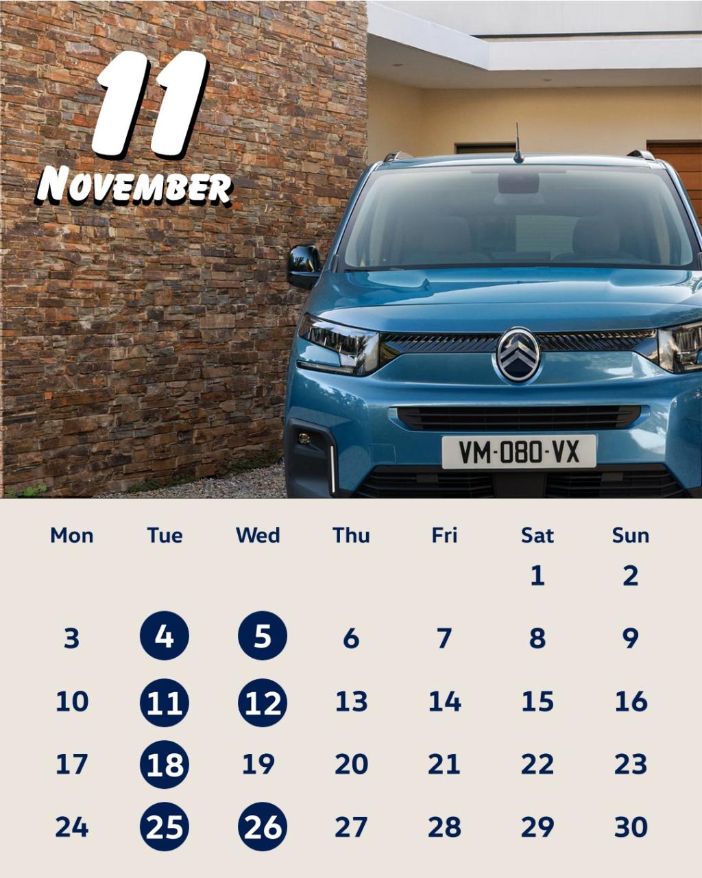 11月営業日のご案内。